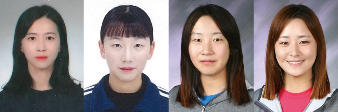 사진 왼쪽부터 육상 김혜미, 정구 진수아, 고은지, 조혜진 선수