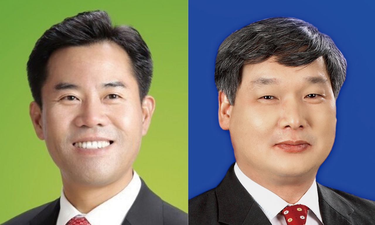 박성현 민주당 후보(왼쪽)와 이용우 한국당 후보