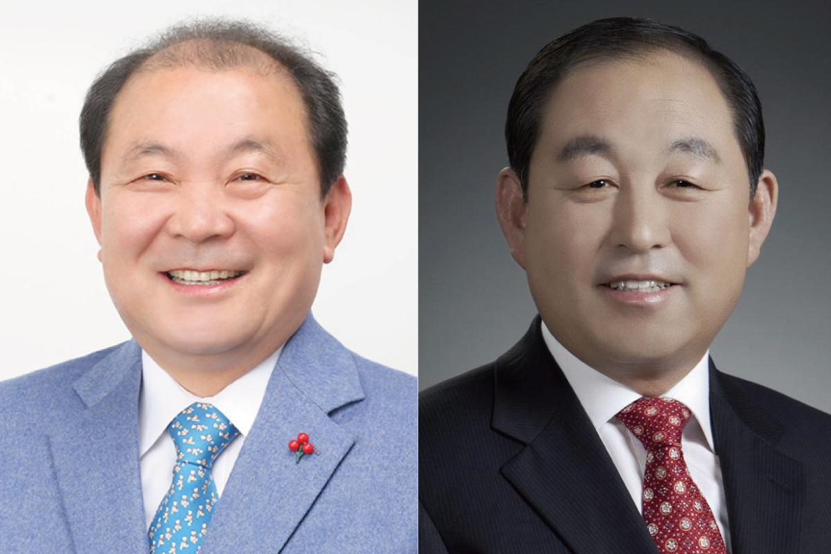 고남종 민주당 예산군수 후보(왼쪽)와 황선봉 한국당 후보