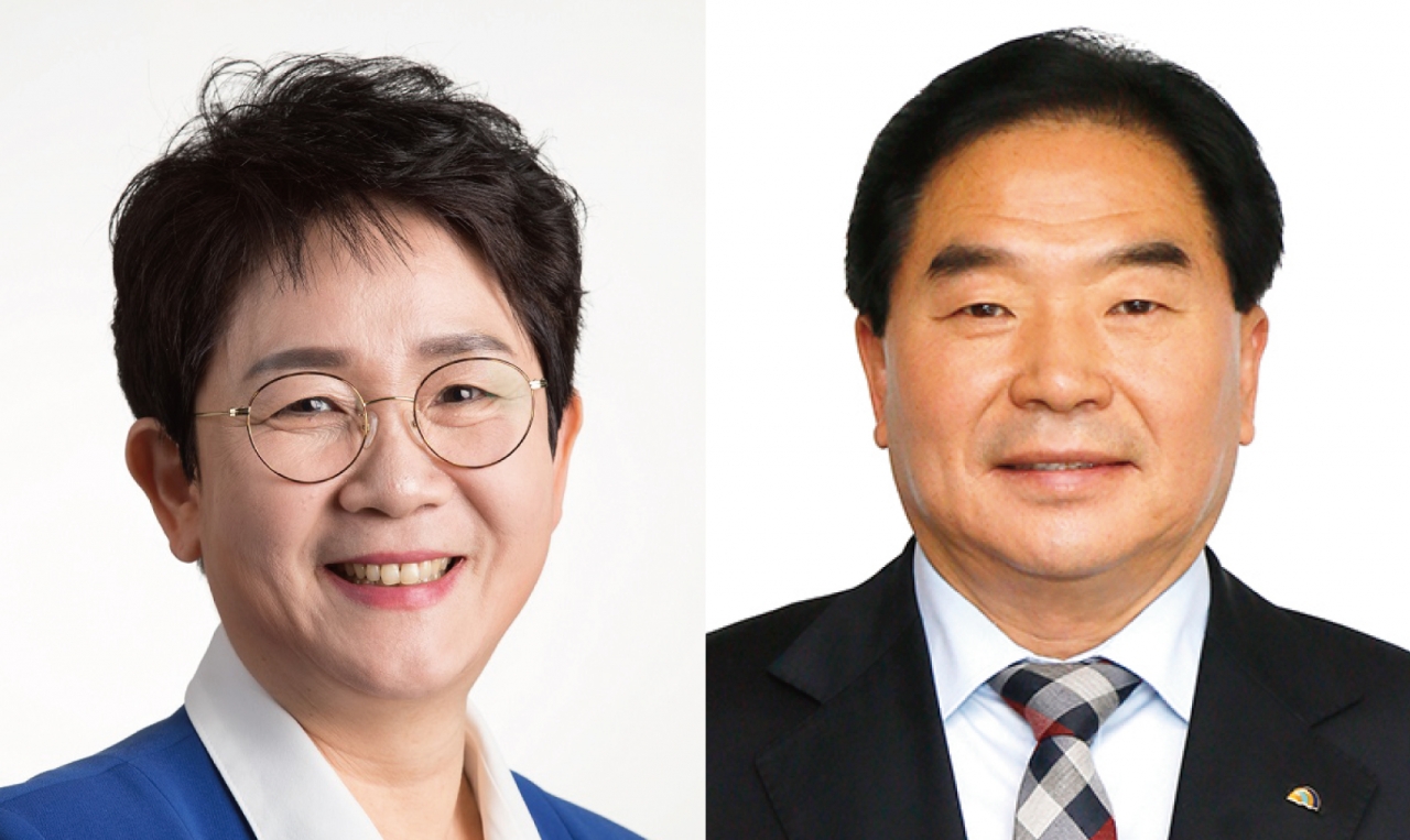 박정현 민주당 후보(왼쪽)와 박수범 한국당 후보 / 중부매일 DB