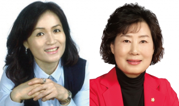 하유정 민주당 충북도의원 후보(왼쪽)와 박경숙 한국당 후보 / 중부매일 DB