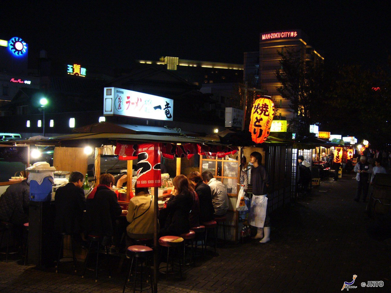 일본 후쿠오카 포장마차 거리.