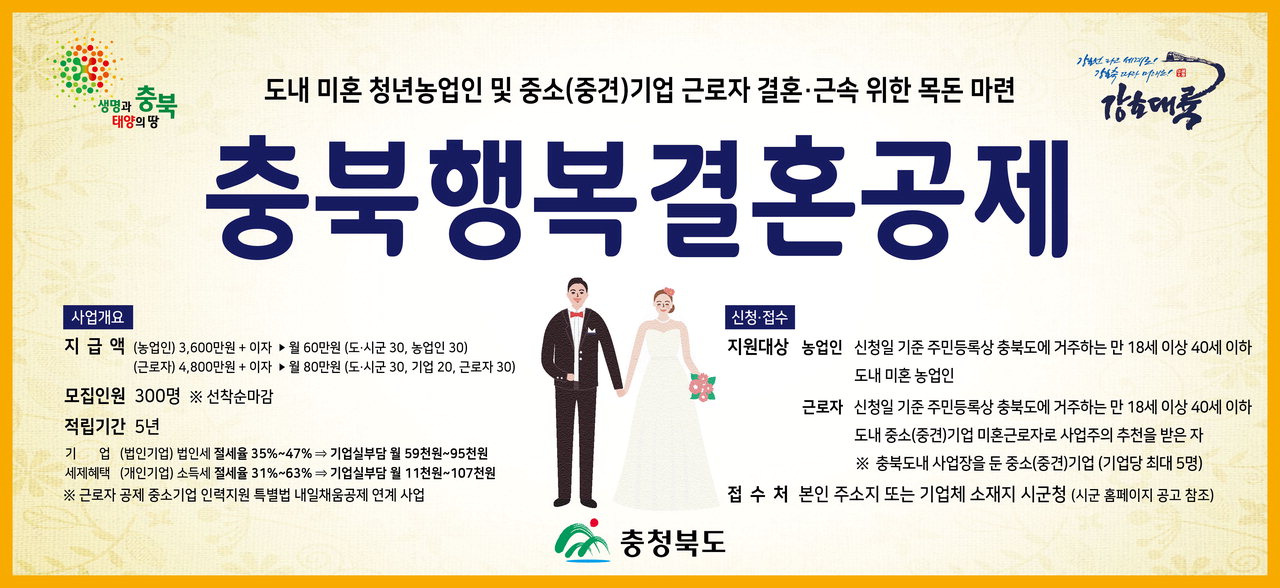 충북행복결혼공제 홍보물/ 음성군 제공