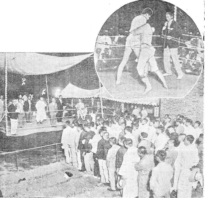 당시 씨름경기는 야외 링에서 개최했다. (1929년 6월 12일자 동아일보)