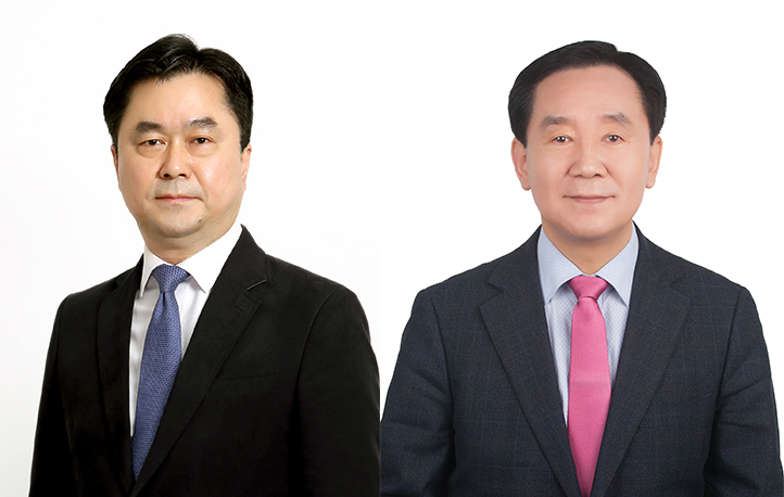 왼쪽부터 김종민, 박우석 후보.