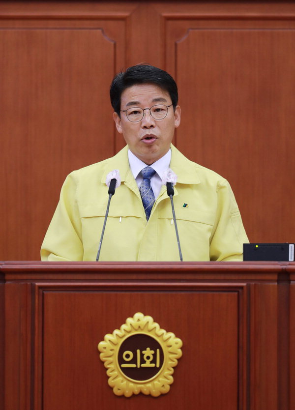 김찬술 의원이 8일 제253회 임시회 제1차 본회의 5분 자유발언을 하고 있다. / 대전시의회 제공