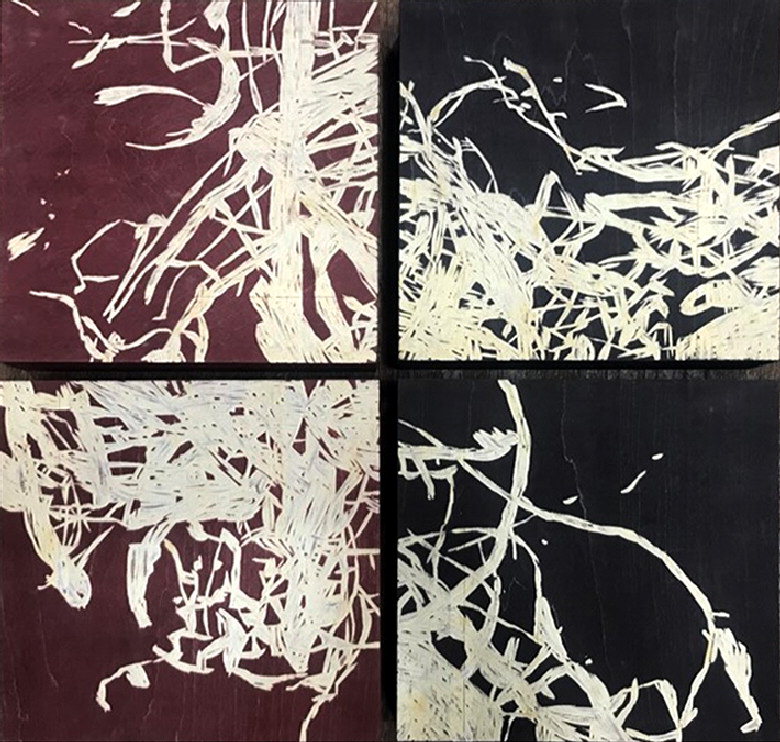 [요시오카 마사미] Pain-c, 20x20cm(4pieces), Panel on etching, 2011