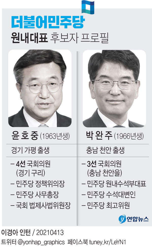 더불어민주당 원내대표 후보 프로필 /연합뉴스