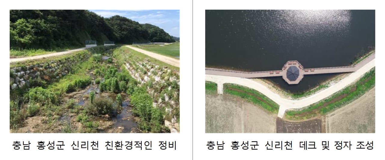 행정안전부의 '아름다운 소하천' 최우수에 선정된 충남 홍성군 신리천. / 행정안전부 제공