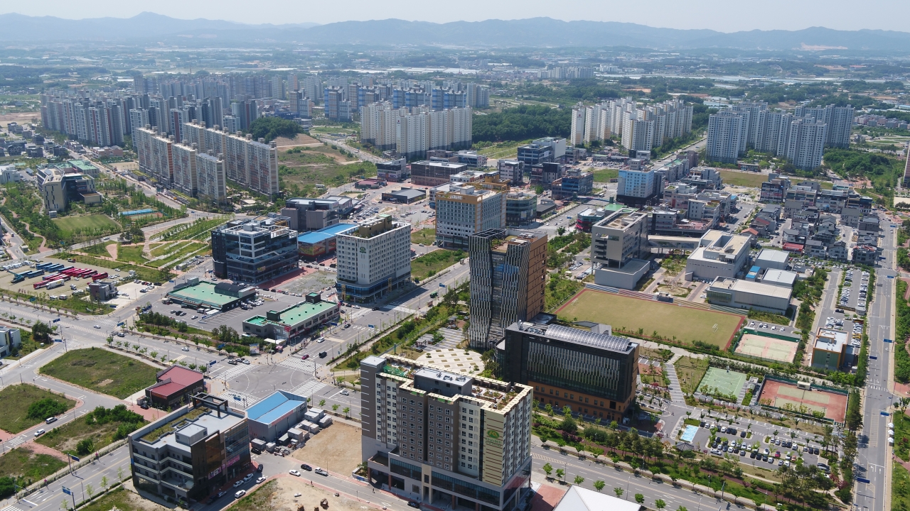 한국가스안전공사, 한국소비자원 등 1차 공공기관이 이전해있는 충북혁신도시 전경. / 중부매일DB