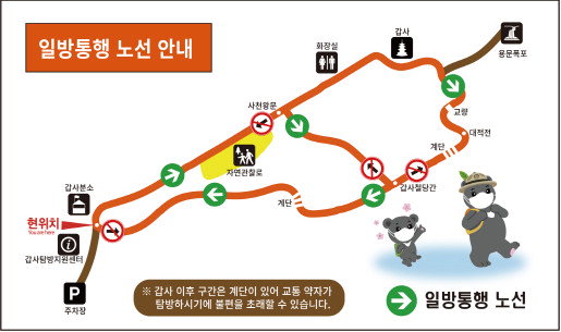 순환형 일방통행제 지도 사진 /계룡산국립공원
