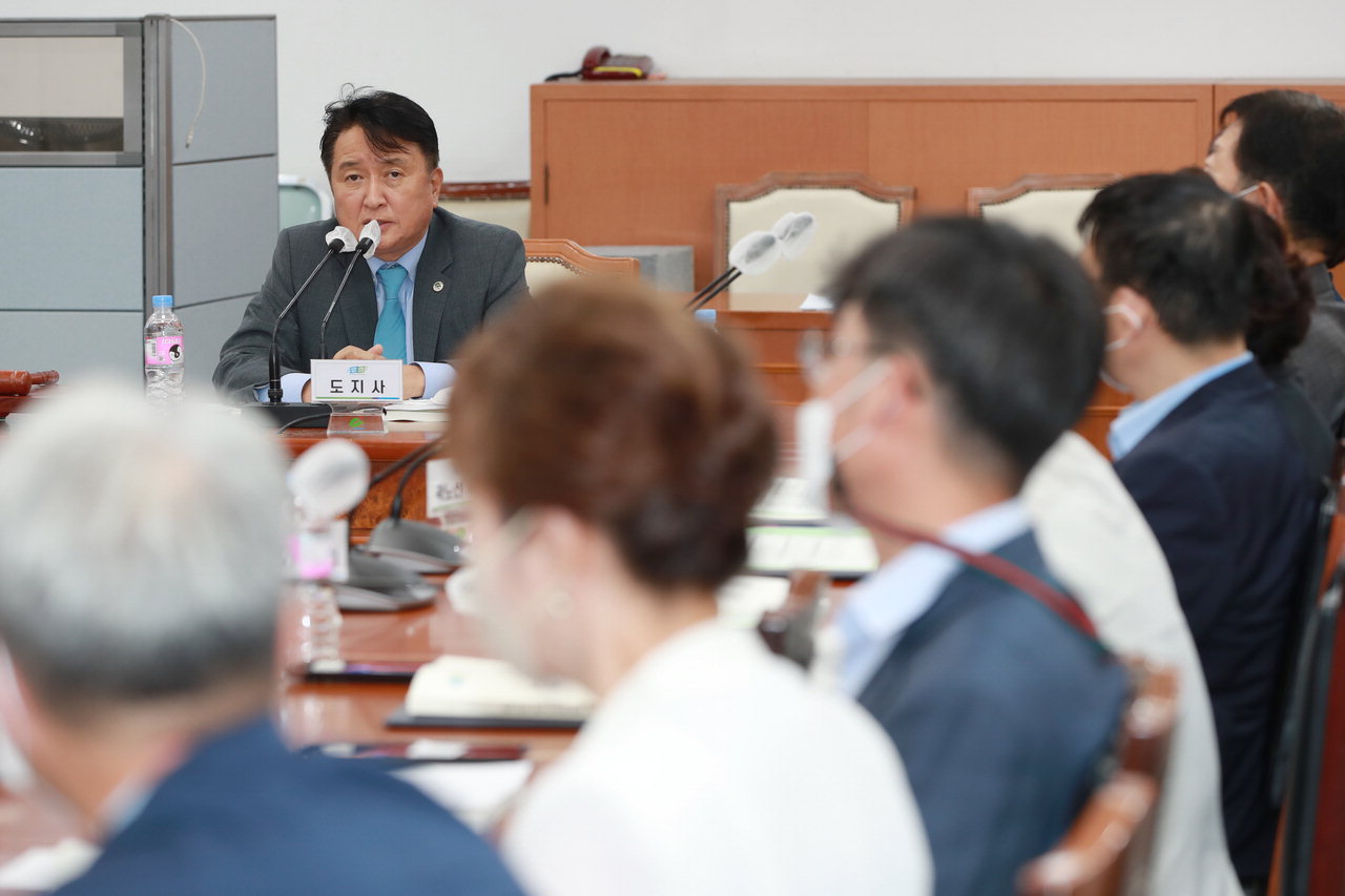 민선8기 충북도지사 공약사업 평가자문위원회가 9일 1차 전체회의를 개최했다./충북도