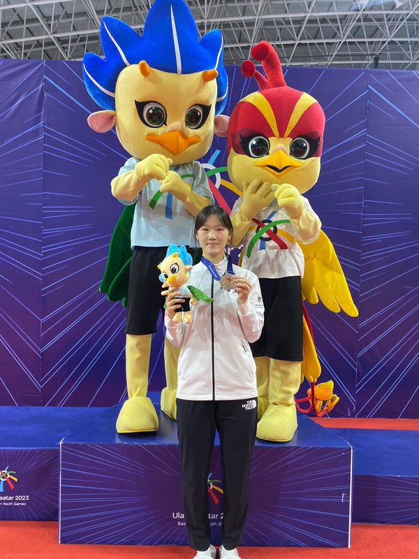 혁지(3학년) 선수가 '2023 울란바토르 동아시아 청소년 경기대회'에서 은메달을 획득했다./제천시청