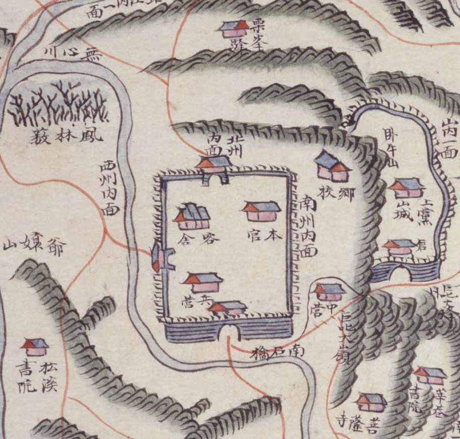 해동지도 (1750년대 초반)의 청주읍성 모습.