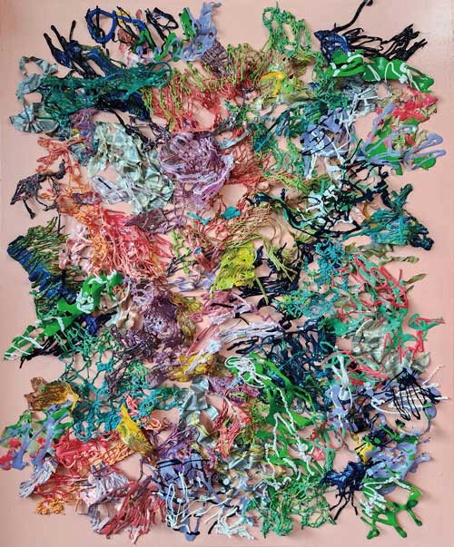 엘리정- 'Physicality of Color 52703202', Acrylic Collage on Canvas, 80.3 x 100 cm, 2023