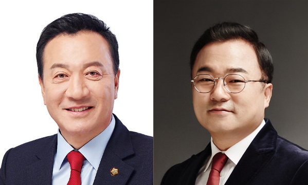 엄태영 국회의원(좌측), 권석창 전 국회의원.