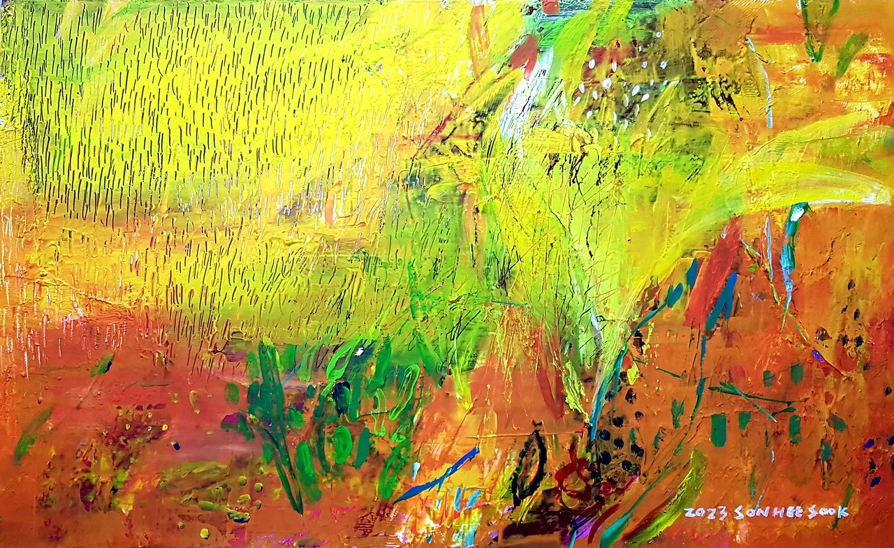 'Memory-nature' 130x140cm, acrylic on canvas,  2024