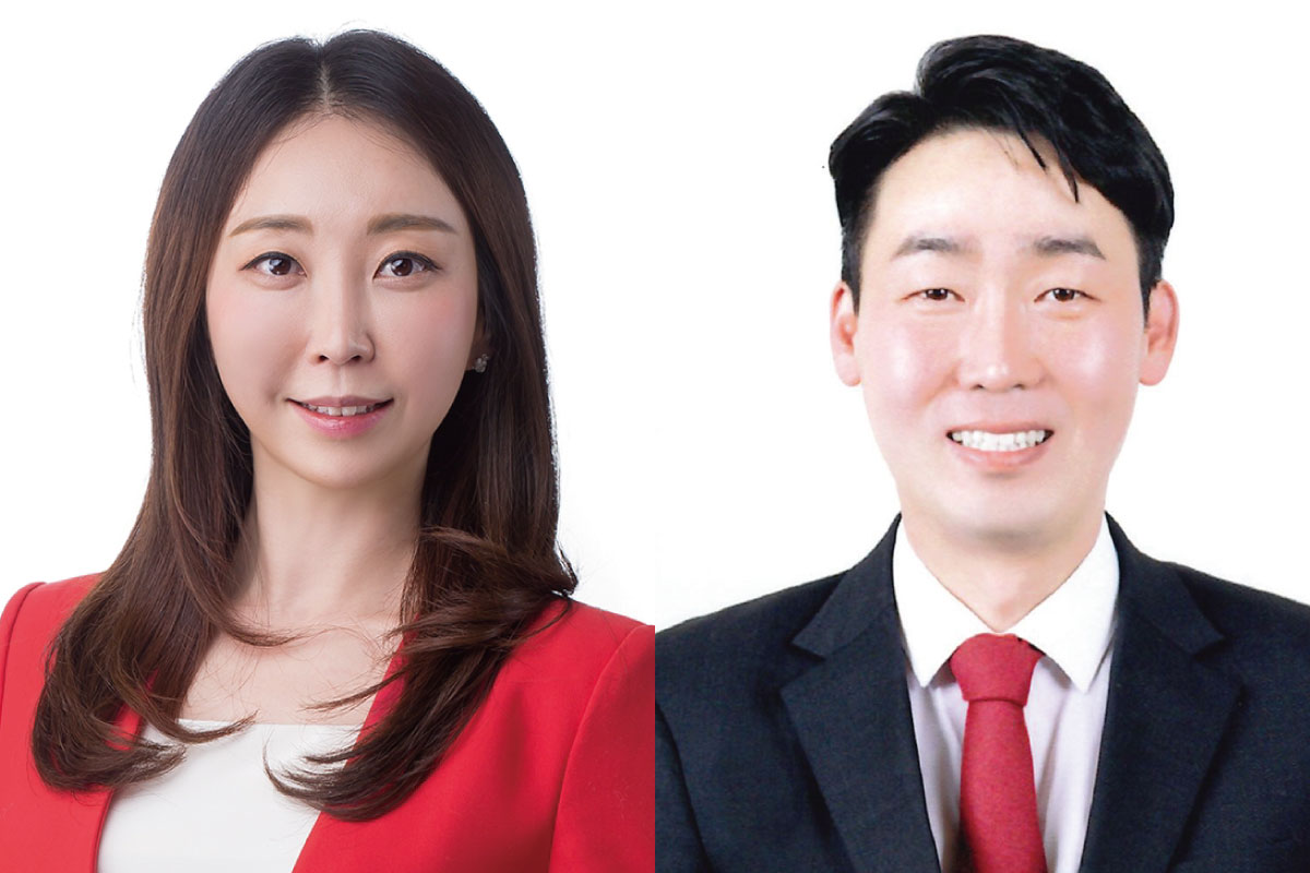 홍혜진 전 국회방송 기자(왼쪽)와 김준석 중앙청년위원회 부위원장