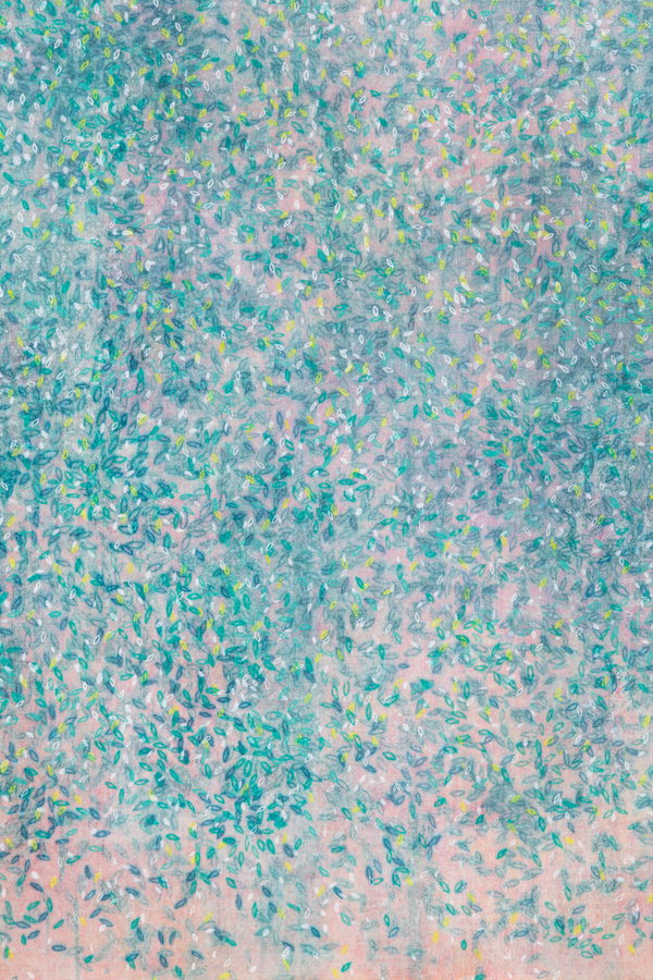 신수진-'Forest Glimmer-detai' mixed media on canvas 78 x 156cm 2020