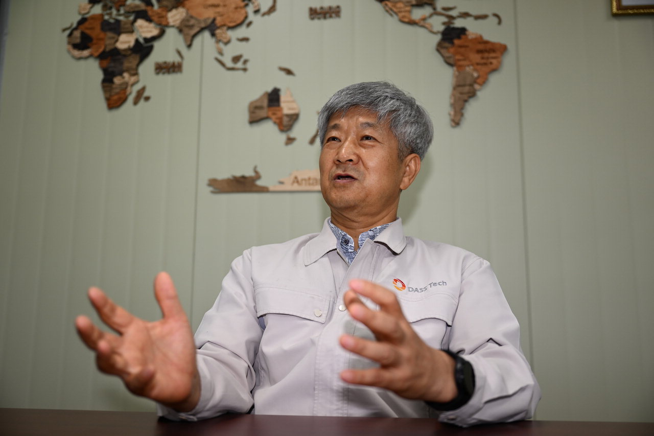 금만희 다쓰테크 대표가 신사업 진출에 대해 설명하고 있다./박상철