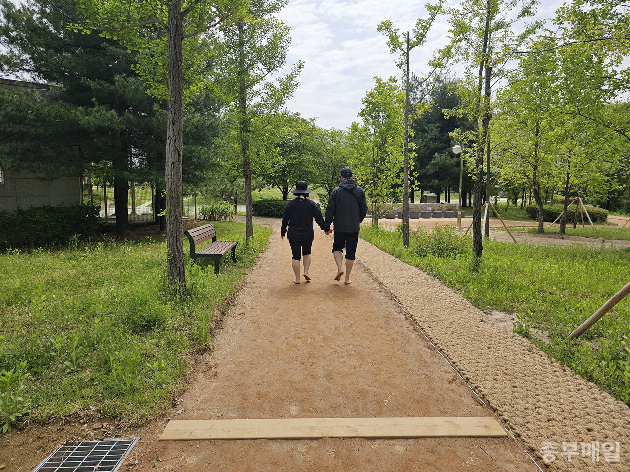 문암생태공원 황톳길. / 김애중