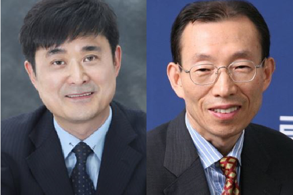 김병희 서원대학교 광고홍보학과 교수(왼쪽)와 이완수 동서대 미디어콘텐츠대학 교수