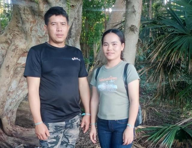 ▲ 청주시 상당구 미원면 사과 과수원에서 라오스 계절노동자들이 활약하고 있다.